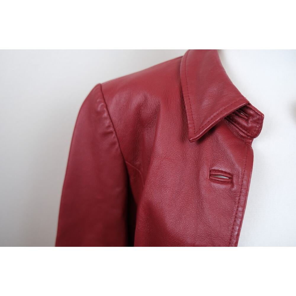 Shape FX Vintage Red Leather Motorcycle Fashion Western Jacket Womens 8 (S/M) - Picture 3 of 6